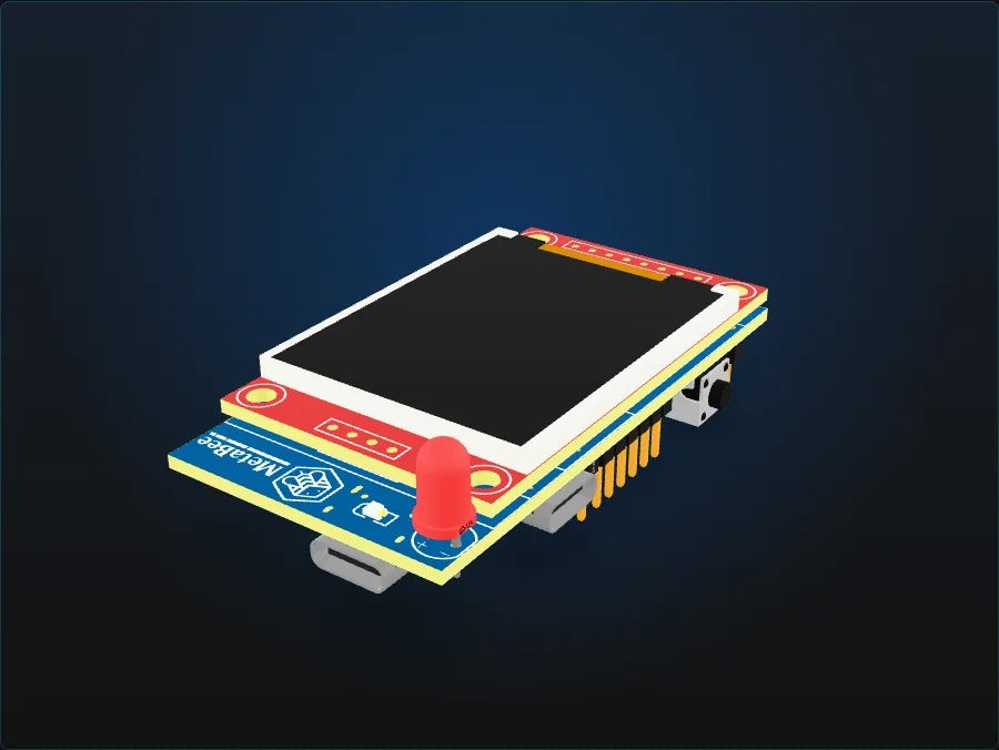 Modelo 3D de uma placa de circuito